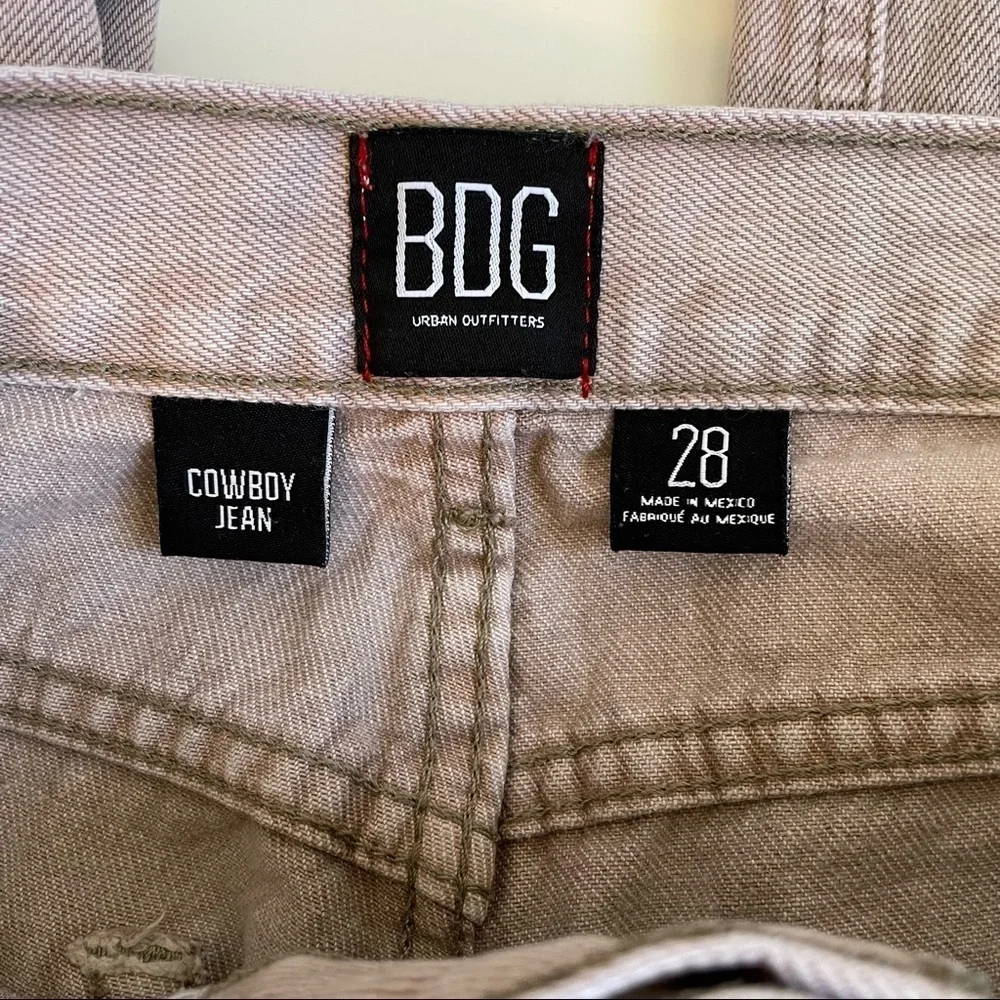 Urban Outfitters Cowboy jeans western beige pink high rise straight leg 90s Y2k